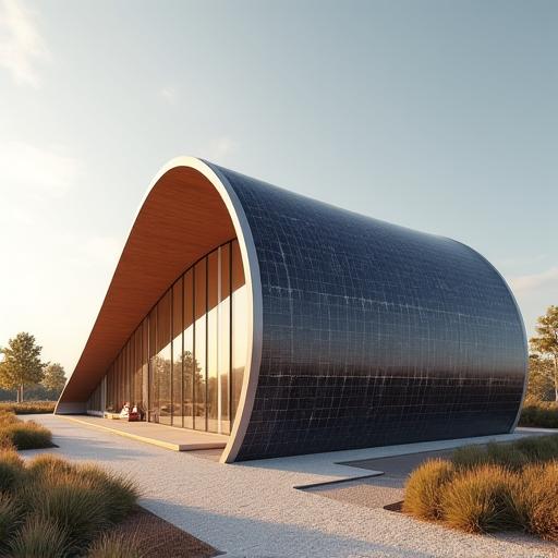 Estructuras curvas con paneles flexibles